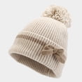 thumbnail image 4 of SUXIAN Women's Winter Scarf Set Bow Decorated Hat Scarf Gloves Beige One Size, 4 of 7