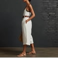 thumbnail image 5 of Purcolt Overalls for Women Dressy Casual Square Neck Spaghetti Strap Wide Leg Cropped Baggy Jumpsuit Lightweight Loose Fit Rompers with Pockets, No Belt, 5 of 9