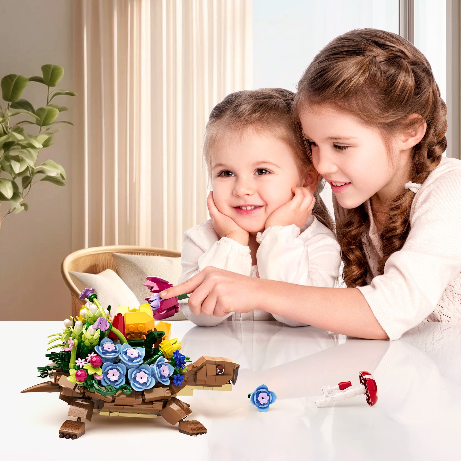 BuildingBoat Turtle Planter Flower Pot Building Blocks Set, 510 Pieces photo 4