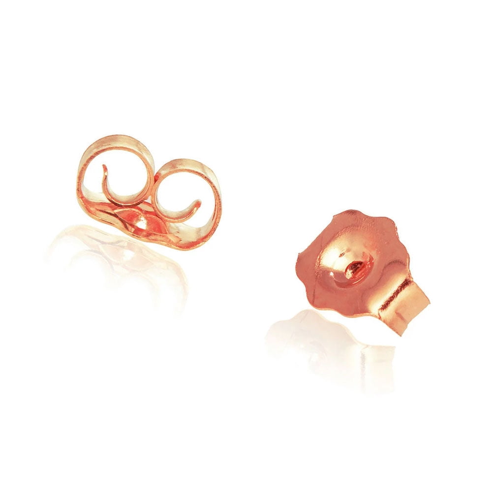 Jewelstop 14K Real Rose Gold Post Nut Earrings Back