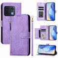 thumbnail image 1 of Funda para OnePlus 10 Pro 5G con cremallera tipo cartera, tarjetero, marco de fotos, soporte y cordón, de piel sintética. morado, 1 of 5