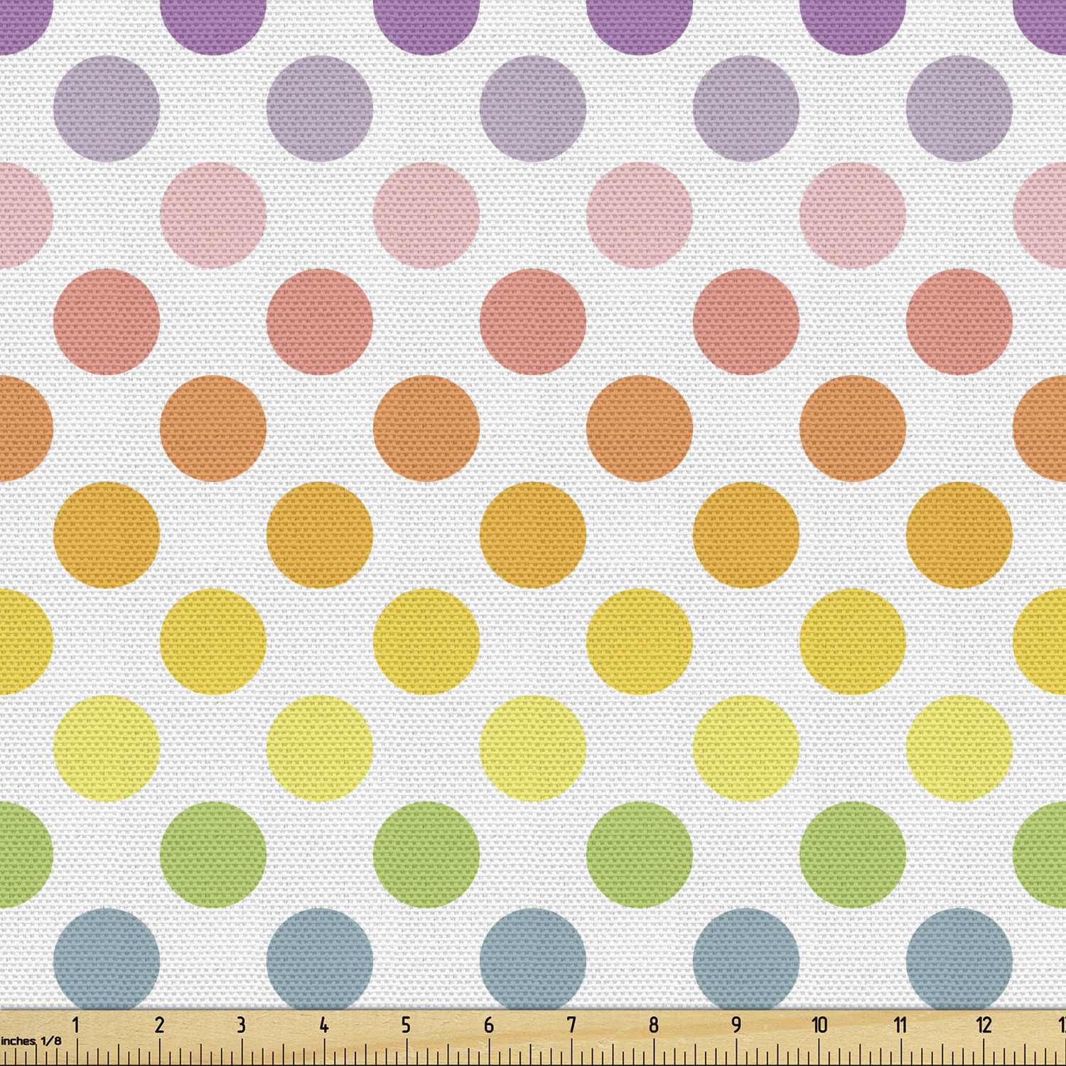 Ambesonne Music Fabric by The Yard, Fun Music Tones Pattern Inside Circular