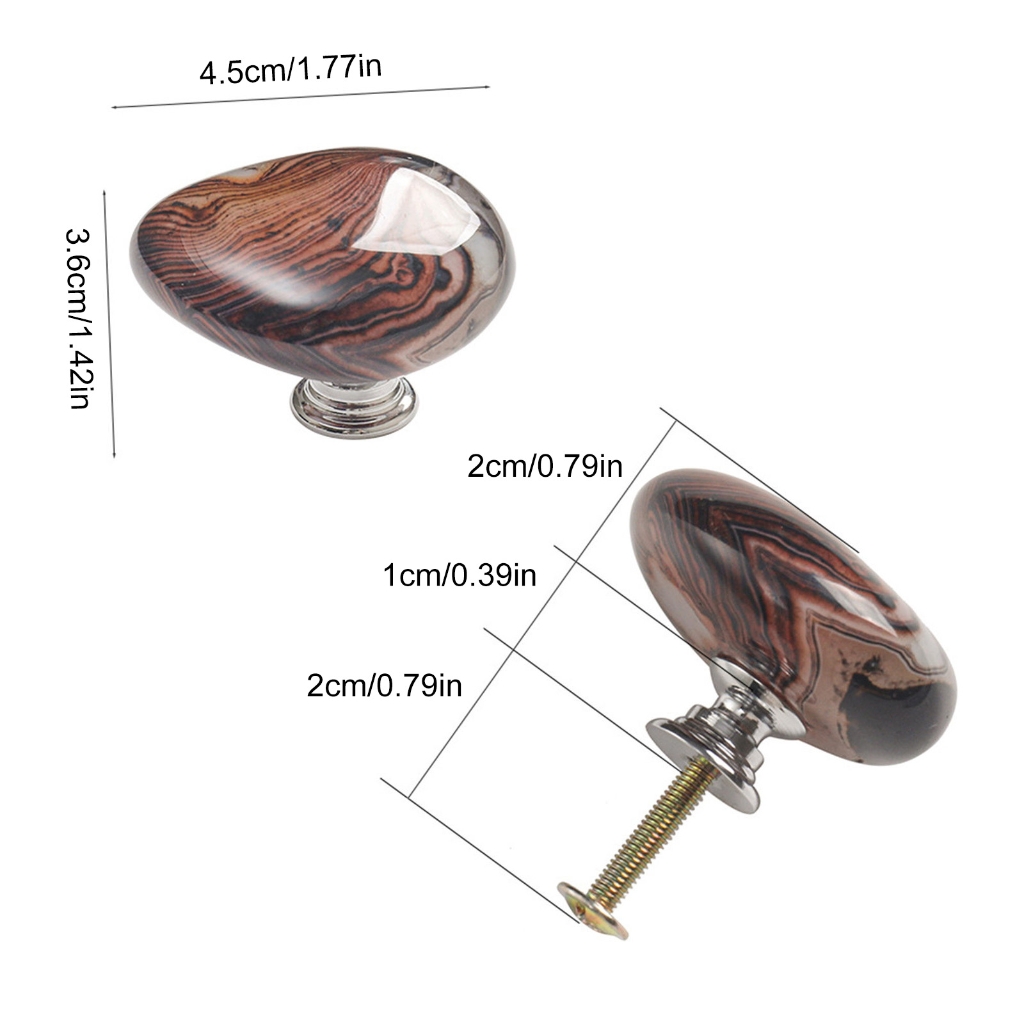 YIGSECU 3Pcs Agate Stone Dressers Knob Kitchen Cabinet Door Handle Wardrobe Pulls Simple Drawer Knob Elegant Furniture Hardware