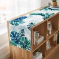 thumbnail image 6 of Table Runners 70 Inches Long Dress Scarves, Blue Teal Leaves Farmhouse Coffee/Dining/Kitchen Table Decor, Holiday Table Runner, Summer Botanical Watercolor Leaf 13x70 Inch, 6 of 9