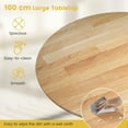 thumbnail image 6 of Costway Rustic Dining Table Wooden Dining Table with Round Tabletop & Curved Trestle Legs Natural, 6 of 10