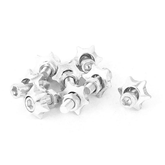 Unique Bargains Cars Motorcycle License Plate Bolts Screws Decoration Silver Tone 8pcs