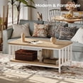 thumbnail image 4 of Modern Farmhouse Coffee Table with 2-Tier Storage - Light Coffee Finish, 4 of 7