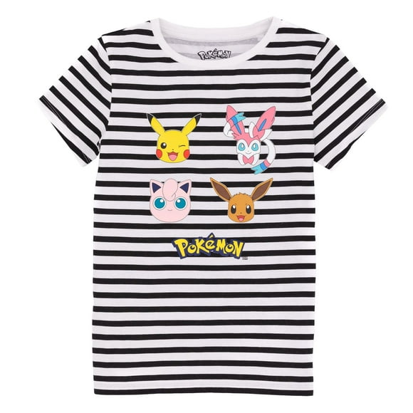 Pokemon T-Shirt Rayé pour Filles