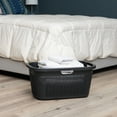 thumbnail image 2 of Mind Reader 40L Laundry Basket, Clothes Hamper, Linen Design, 23.25”L x 15.25”W x 11”H, Black, 2 of 7