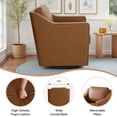 thumbnail image 5 of DREAMSIDEA Swivel Accent Chair, Swivel Barrel Chair, Upholstered Comfy 360 Degree Swivel Club Chair for Living Room/Bedroom/Waiting Room/Office(Faux Leather Brown, Set of 2), 5 of 6