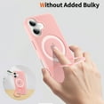 thumbnail image 5 of Dteck Magnetic Case for iPhone 16,Shockproof Matte Translucent PC Case Compatible with Mag Safe Ring Holder Kickstand Silicone Bumper Cover for iPhone 16,Pink, 5 of 6