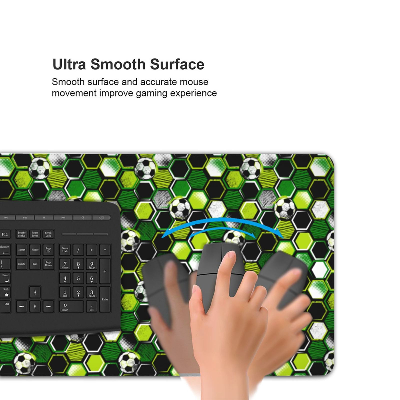 Xecao Soccer1 Print Large Mouse Pad, 16x35.5in Mousepad, Professional Non-Slip Rubber Base Big Mouse Pad, Mouse Pad for Gaming & Office Full Desk Mouse Pad