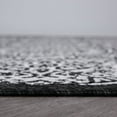 thumbnail image 3 of World Rug Gallery Transitional Floral Circles Textured Flat Weave Indoor/Outdoor Area Rug - BLACK 7'10"X10', 3 of 9