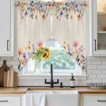 thumbnail image 6 of Spring Floral Swag Valances for Windows, Kitchen Curtains 36 Inch Length 2 Panels Set, Elegant Flowers Farmhouse Botanical Rustic Short Curtains for Small Windows Rod Pocket Cafe Curtains 28"x36", 6 of 8