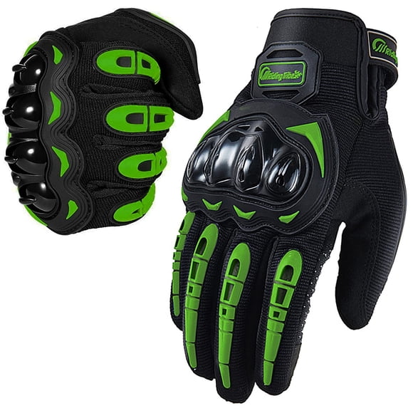 Guantes de moto BIHAIZG con pantalla táctil completa, color verde XL