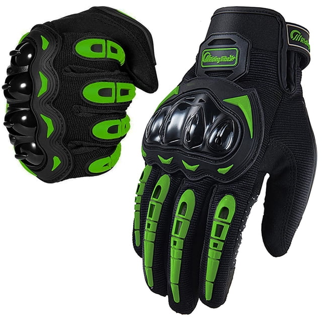 Guantes de moto BIHAIZG con pantalla táctil completa, color verde XL
