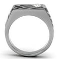 thumbnail image 3 of High polished (no plating) Stainless Steel Ring with Top Grade Crystal in Clear for Women Style TK1054, 3 of 4
