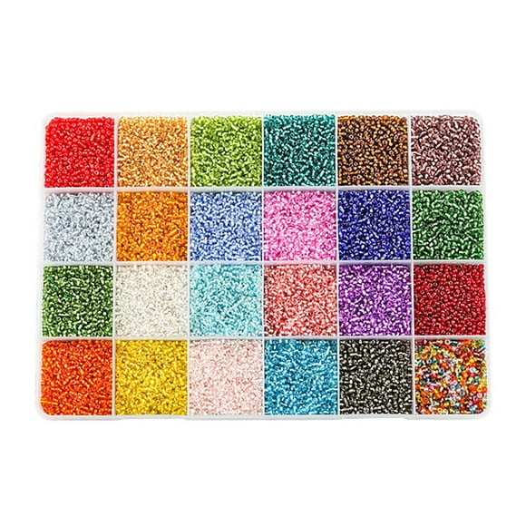 kjfeif Perles en Verre Remplies d'Argent avec Ensemble de Perles à Multi-Dispersion Matériau Perlé pour Bracelet Bricolage pour Trousse de Fabrication de Bijoux, Bracelets, Colliers, Boucles d'Oreilles