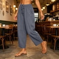 thumbnail image 6 of Ayolanni Solid Pants for Women Casual Elastic Waist Flowy Jogger Pants Gray Drawstring Straight Loose Boho Trousers with Pockets XXL, 6 of 8