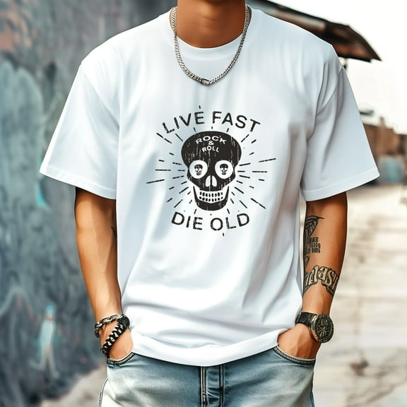 Men's T Shirt Round Neck Patterned Tee Summer New Sports Shirt Vintage Style Gift for Friends XS
