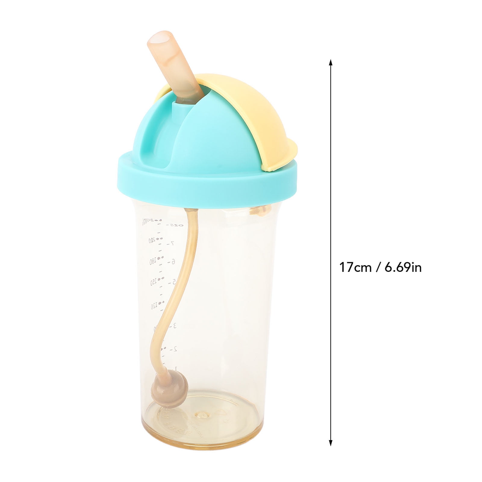 Suodoka 240ml / 8oz Flip Top Baby Water Bottle Wide Neck Weighted Straw Sippy Cup for Infants and Toddlers