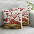 thumbnail image 3 of JEUXUS  Red White Valentines Day Pillow Covers Love Heart Truck Tree Wedding Cushion Case Decoration Two Sides Pattern Hidden Closure for Sofa Couch Bedroom Decor, 3 of 5