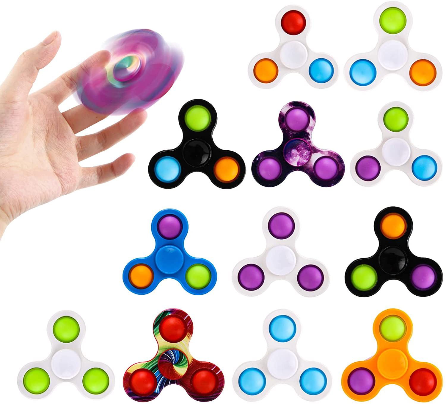 Light-Up Fidget Spinners x 3  Primary Teaching Special Needs Resources 