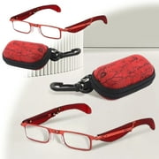 Glasses Cycling Blue Light Folding Reading Glasses for Indoor and Outdoor Use with Aluminum Alloy Durable Frame and Telescoping Design for All Ages