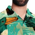 thumbnail image 5 of Platypus Men's Casual Printed Button Down Short Sleeve Summer Beach Shirt, Unisex, 5 of 6