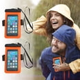 thumbnail image 1 of Xihbxyly Bolsa Impermeable para Teléfono, Diseño Transparente de Doble Cara, Sumergible Hasta 30 M, Pantalla Sensible, Incluye Cordón Flotante y Brazalete, Ideal para Actividades Al Aire Libre, Ajust, 1 of 2