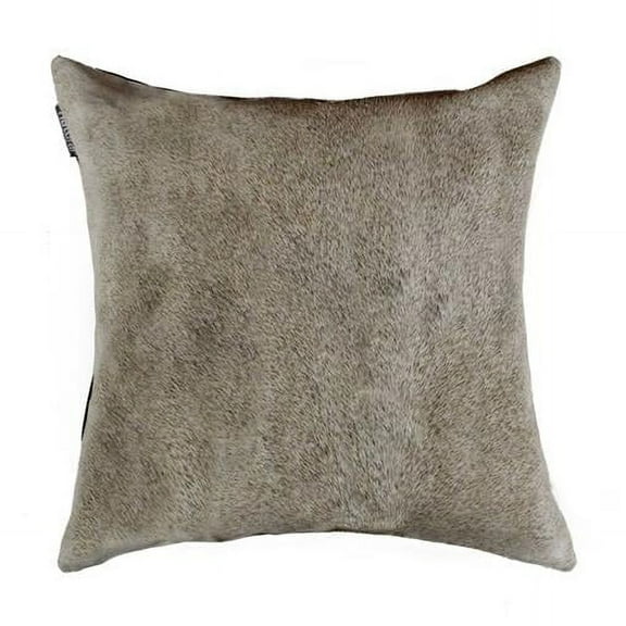 18 in. Cowhide Pillow - Grey