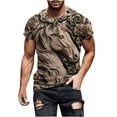 thumbnail image 6 of ZCFZJW 3D Horse Print T-Shirts for Men Big and Tall Regular Fit Casual Summer Short Sleeve Western Shirts Vintage Print Daily Vacation Tees Tops Multicolor#02 XXL, 6 of 6