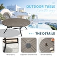 thumbnail image 4 of DIFY 63" Round Metal Patio Dining Table for 8-10, Outdoor Dining Table with Umbrella Hole,Graywood, 4 of 4