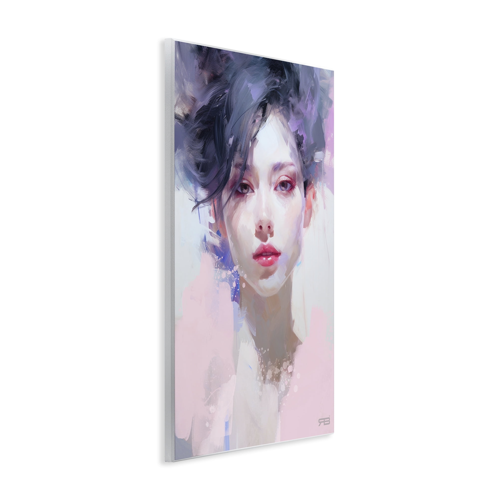 Stupell Industries Purple Haired Woman Novelty Painting Unframed Art Print Wall Art, 10 x 15