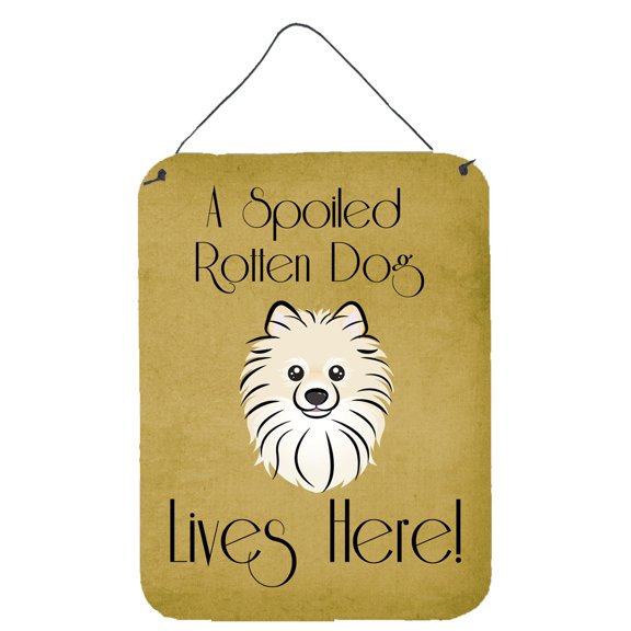 Carolines Treasures BB1455DS1216 Pomeranian Spoiled Dog Lives Here Wall and Door Hanging Prints