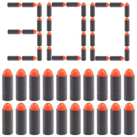300Pcs Soft Bullet1.5"inch/3.8cm Pointed-end Hard Head Short Bullet for Nerf Converted N-strike Elite Series - Red + Black