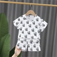 thumbnail image 2 of TAIAOJING Toddler Kids Baby Boys Girl Shorts Outfits Sets Summer Outfits Sets Letter Print T-Shirt + Shorts Girls 2PCS Tracksuit Outfits Sets Comfort 18-24M, 2 of 9