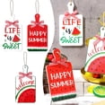 thumbnail image 6 of Wall hangs,3 Watermelon Hanging Signs Watermelon Door Hanger Wood Welcome Door Sign Happy Summer Watermelon Plaque For Front Door Wreath Home Wall Decor With Hanging Rope, 6 of 9