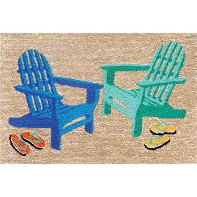 Liora Manne FTP12146604 Frontporch 1466-04 Adirondack Seaside 20 x 30 In. Area Rugs