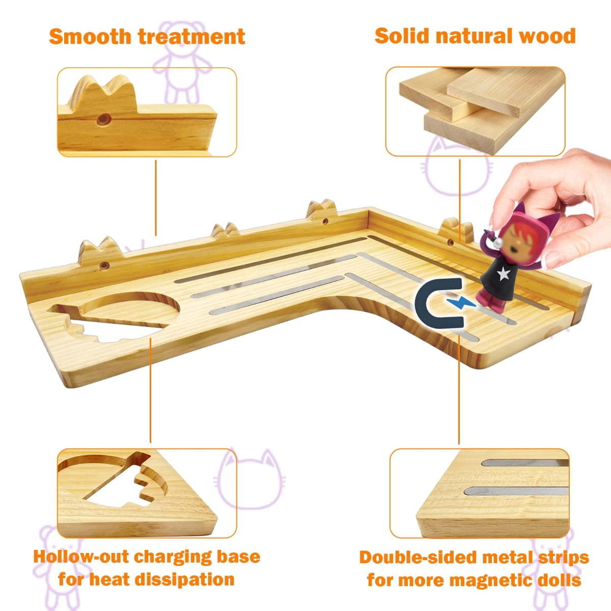 for Tonies Shelf - Wood Shelf for Tony Box Storage, Wooden Floating Shelves for Tonies Storage, Wall Shelves with Magnetic Strips to Display Toniebox Figures & Characters (Average)
