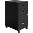 thumbnail image 1 of Space Solutions 18in 3 Drawer Metal Mobile Cabinet Ball Bearing Slide Black, 1 of 13