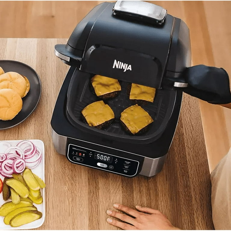 Ninja Foodi 4-in-1 Indoor Grill with 4-qt Air Fryer, Roast, Bake, and  Cyclonic Grilling Technology, Black/Stainless AG300