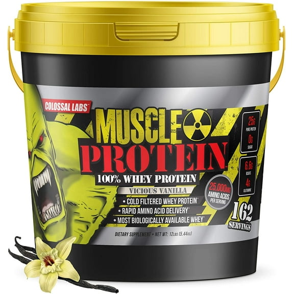 Colossal Labs Monster Muscle Protein Vanilla 12 Pounds 162 Servings 25 Grams