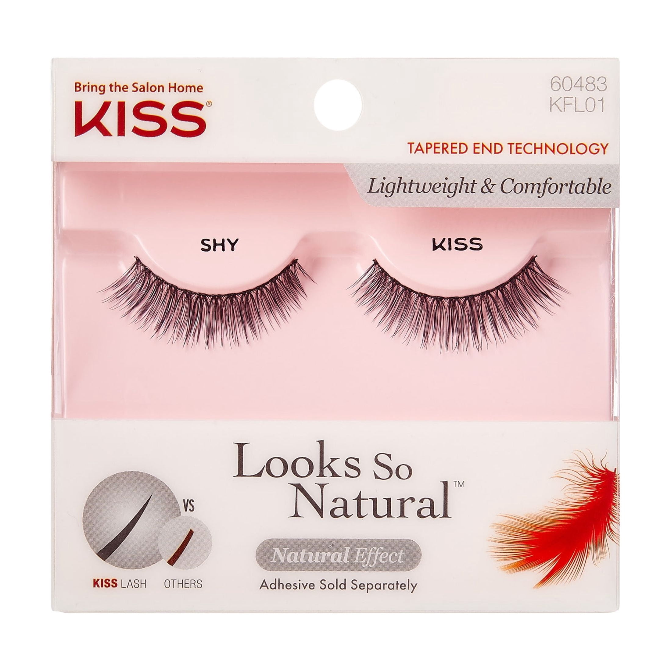 (3 pack) Kiss Looks So Natural False Eyelashes with Tapered End Technology, 'Shy', 1 Pair