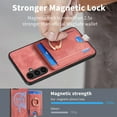 thumbnail image 6 of Nalacover 2-in-1 Magnetic Case for Samsung Galaxy A34 5G, Back Wallet Case with Detachable Card Holder Ring Stand Cover for Samsung Galaxy A34 5G, Vintage PU Leather Shockproof Case - Pink, 6 of 10