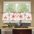 thumbnail image 4 of Yayeee Kitchen Curtains Tier Set of 2 Light Filtering 57"x24" Over Sink Window Panels, Brown Starfish, 4 of 7