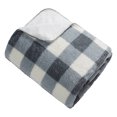 thumbnail image 2 of HOMETRENDS Grey Checker Faux Shearling Blanket, Queen, 2 of 3