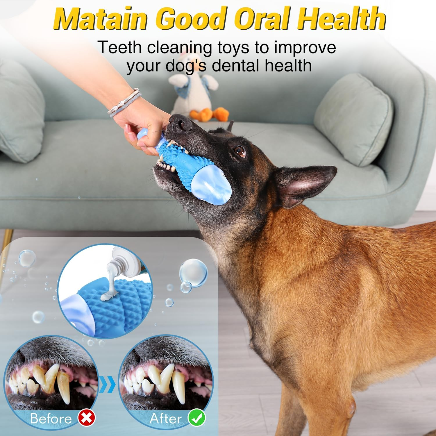 MateeyLife Tough Shark Dog Chew Toy Bacon Flavor photo 4