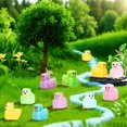 thumbnail image 4 of Resin Figurines Luminous Tiny Glow in the Dark Colorful Cube Shaped Miniature Animal Figure for Garden Aquarium Home Decor, 4 of 4
