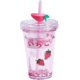 thumbnail image 1 of Botella de agua Kawaii de 15 oz con brillo de paja Botella de agua de doble pared con paja Taza Kawaii Botella de agua de fresa Tazas Kawaii Cosas Kawaii Aguacate Gi, 1 of 4